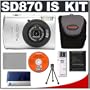 Canon PowerShot SD870 IS Digital ELPH 8.0 Megapixel Camera (Black/Silver) + High Speed USB 2.0 SecureDigital (SD) Card Reader + Spare NB-5L Battery for Canon + Padded Carrying Case