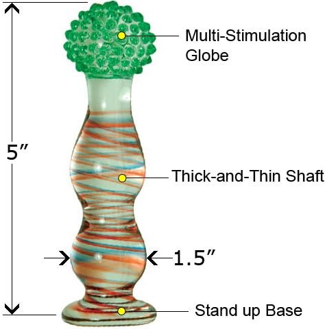 Glass Gem Andulusite 4.75" Textured Wand Massager