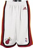 Miami Heat Black Youth 8" Inseam NBA Replica Basketball Shorts By Adidas (M)