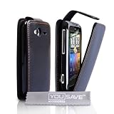 HTC Wildfire S leder Flip h�lle Case Cover schwarz + inkl Neu Displayschutzfolie Verkaufvon "Yousave"