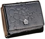 [クレイサス] CLATHAS フランソワ ヴェルニ フラワーカメリア ガマ口折り財布  183553 10 (ブラック)