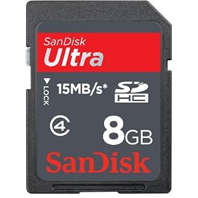 SanDisk 8GB Ultra 15MB/s SDHC SD Card Class 4 (SDSDH-008G-P36, Retail Packaging)