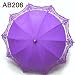 Battenburg Lace Trim Cotton Parasol in Purple ,Red,Beige,BlackOr White