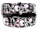 Hip Hop Wholesale - PINK SKULL SNAP ON BELT GOOD FOR ANY BUCKLES