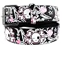 GENUINE LEATHER PINK SKULL SNAP ON BELT WITH A DETACHABLE BUCKLE GOOD FOR ANY BUCKLES