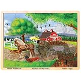 Melissa & Doug Animals on the Farm 24 Piece Wooden Jigsaw Puzzle