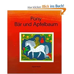 Pony, B�r und Apfelbaum