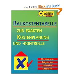 Baukostentabelle. Zur exakten Kostenplanung und-kontrolle: Der praktische Ratgeber mit zahlreichen Checklisten
