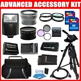 Advanced Panasonic Lumix DMC-GH2 Camera Accessory Kit Includes DMW-BLC12 Replacement battery + AC/DC Charger + (2Pcs) 16GB SDHC Memory + Wallet + Flash + Reader + Deluxe Case + Tripod + Wide Angle Lens + 2X Telephoto Lens + (3Pcs) Filter Kit + Close Up Filter Set (+1, +2, +4 and +10 Diopters) + More
