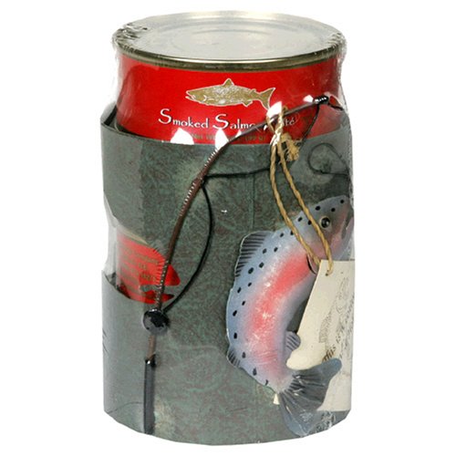 Kasilof Fish Company Smoked Salmon Pâté and Hand Painted Metal Votive, 14-Ounce Unit by Kasilof