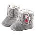 LiveBox Baby Cotton Knit Premium Soft Sole Anti-Slip Mid Calf Warm Winter Infant Prewalker Toddler Boots (M: 6~12 months)