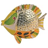 Blowfish Shaped Jewelry Trinket Box in Czech Preciosa Crystals