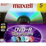 DVD+R Sparklers 5 Assorted Colors 4.7GB 8x 120min
