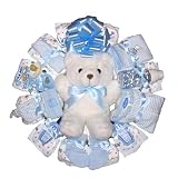 Teddy Bear Diaper Wreath for Boys - Unique Baby Shower Gift or Decoration