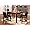 5pc Dark Artificial Marble Top Counter Height Dinette Dinning Set , Table & 4 Chairs