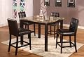 5pc Dark Artificial Marble Top Counter Height Dinette Dinning Set , Table & 4 Chairs