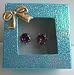 Dark Amethyst Cubic Zircon 8mm Stud Earrings w/ Gift Box Packing (BRAND NEW)