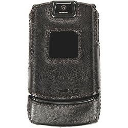 Technocel Motorola Razr Leather Wrapped Plastic Shield - black