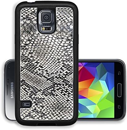 Luxlady Premium Samsung Galaxy S5 Aluminium Snap Case black and white background in snake pattern style IMAGE ID 3677203