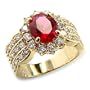 Eternal Sparkles Gold Plated Ruby CZ Ring Size-7