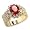 Eternal Sparkles Gold Plated Ruby CZ Ring Size-5