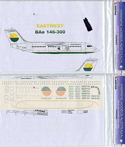 Hawkeye Models 1:144 BAe-146 Eastwest (1980's scheme) Decal Set #CDS-007*
