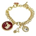 Disney Couture Beauty and the Beast Horse Charm Bracelet - Burgundy