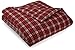Amazon Brand – Pinzon Lightweight Cotton Flannel Duvet Cover - Full/Queen, Bordeaux Plaid