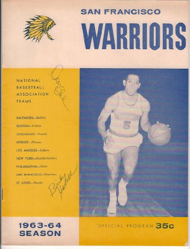 San Francisco Warriors vs Detroit Pistons 1963-64 Offical Game Program (Autographed by Bailey Howell & Don Ohl)