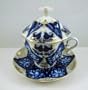Lomonosov Russian fine porcelain tea-maker covered tea cup/saucer
