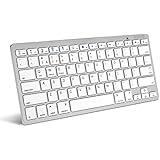 Caseflex Ultra Slim Wireless Bluetooth Keyboard For All iOS, iPad, Android, Mac, & Windows Devices - Silver & White