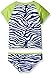 Tommy Bahama Girls' Half Zip Zebra Rash Guard Set