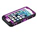 iPhone 5S Case, EC™ 3in1 Shock Absorbing Case, Rubber Combo Hybrid Impact Silicone Armor Hard Case Cover for Apple iPhone 5S (C-Purple/Black)