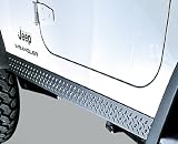 Rugged Ridge 11650.05 Diamond Textured Black Plastic Rocker Side Panel Pair Kit For 1997-06 Jeep Wrangler TJ