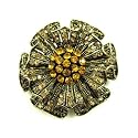 Swarovski Gold Hollyhock Brooch