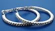 Stainless Steel Hoop Earrings - 44MM - With Crystals Stainless Steel Hoop Earrings - 44MM - With Crystals