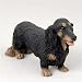 Longhair Dachshund, Black Original Dog Figurine (4in-5in)
