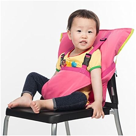 Ghaziman Baby Portable High Chair Travel Highchair Safety Harness Foldable Baby Easy Seat (Red)