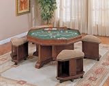 Brandon Warm Cherry Cocktail Game Table & 4 Benches By Powell Furniture