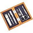 Nautica Men's Six Piece Manicure Set In Wooden Valet Box, No Color, No Size