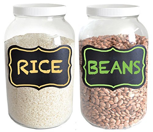 Clear Glass Gallon Jars, Pack of 2 - with Chalkboard Labels!