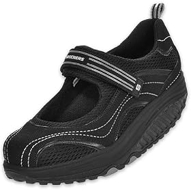 Buy SKECHERS Ladies Shape-Ups Sleek Fit Mary Jane Walking Shoes, Black by Skechers