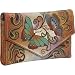 Anuschka Checkbook Wallet: Henna Butterfly