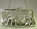 Elegant Silver Lady Evening Party Bag-5H x 9.5L Convenient for Hand-Held or Long Shoulder Chain. Clear Crystal Hardware Buckle.Pamper Your Feeling.