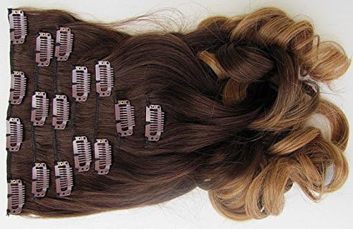 Fantasy Hair Women's Virgin Remy Hair Hair Clip in Human Hair Extensions Full Head Set Ombre Color Available (24, T#4/8)