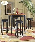 Home Elegance 764-32-5 Liz Collection 5 Piece Pub Dining Room Set Antique Black and Cherry Finish Free Shipping
