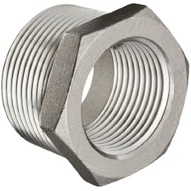 Merit Brass M614-1608 Hex Bushing, 1 X 1/2" NPT Male X Female, MSS SP-114 316 Stainless Steel Cast Pipe Fitting