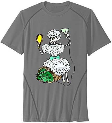 Cartoon Lady Sheep Love Beauty Men's Athletic All Sport Training T-Shirt Tops Fast Drying Round Neck 100% Polyester
