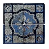 デザインタイル ワンポイント レトロ ブルーＢ