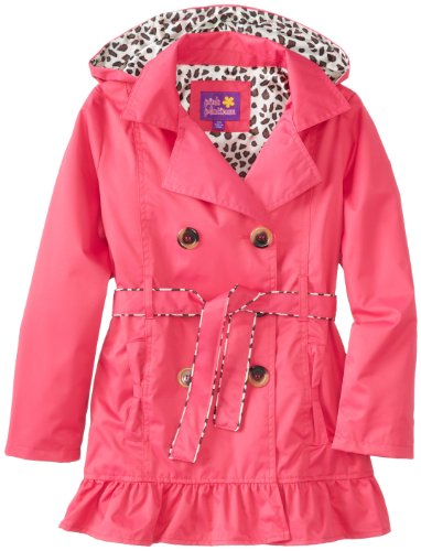Pink Platinum Girls 7-16 Double Leopard Trench